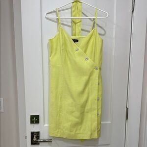 Yellow Button-Down Wrap Dress